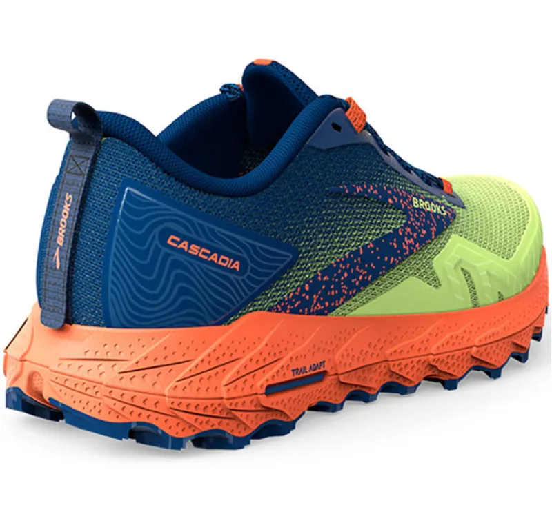 Brooks Men's Cascadia 17 Sharp Green/Navy/Firecracker-3